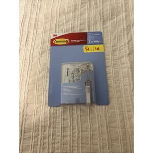 NEW 3M Command Clear Medium Wire Hooks Holds 2lb/900g cont 14 Hooks 16 Strip